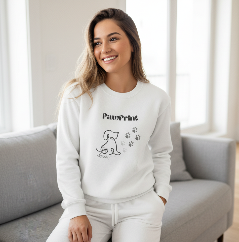 PawPrint Cozy Sweatshirt β Chic Dog Mom & Pet Lover Crewneck