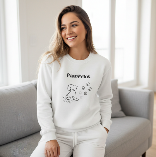 PawPrint Cozy Sweatshirt – Chic Dog Mom & Pet Lover Crewneck