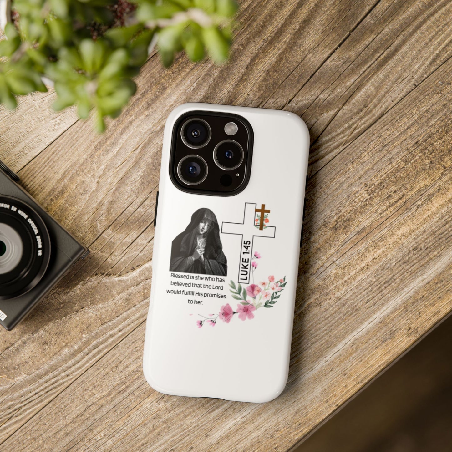 Luke 1:45 Quote Tough Case – Elegant Floral Faith Design